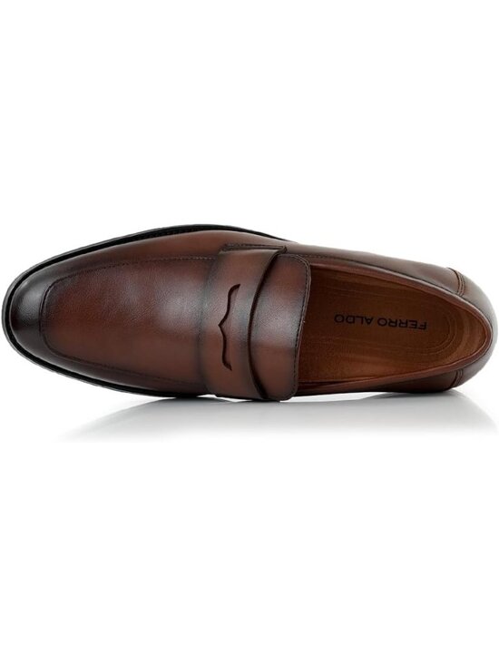 ?Men\'s Espresso Faux Suede Slip-on Moc Toe Classic Non Slip Penny Loafers
